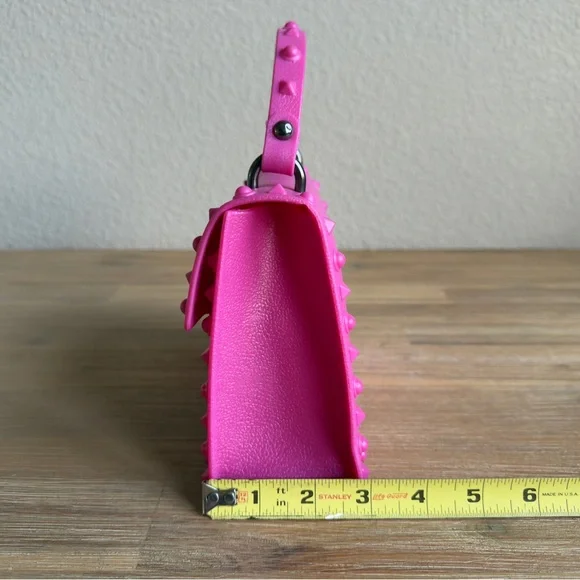 Vibrant Pink Mini Bag with Studded Accents - Picture 9 of 10